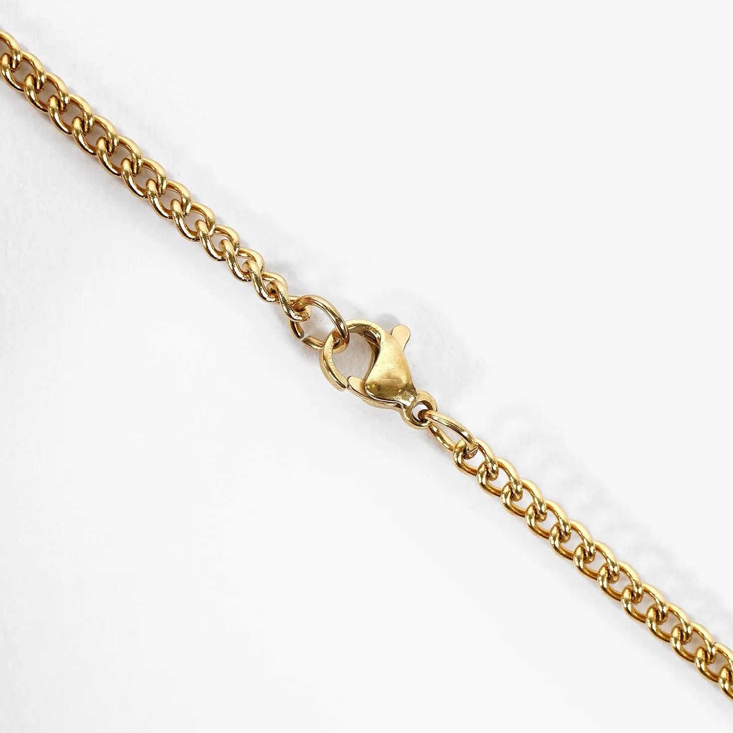 0 Number Pendant with Chain Kids Necklace - Gold Plated Stainless Steel