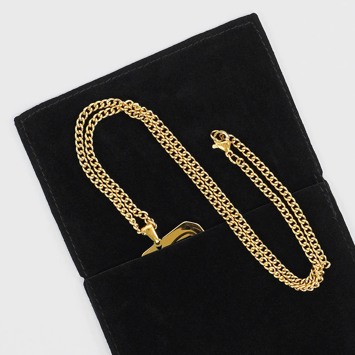 0 Number Pendant with Chain Kids Necklace - Gold Plated Stainless Steel