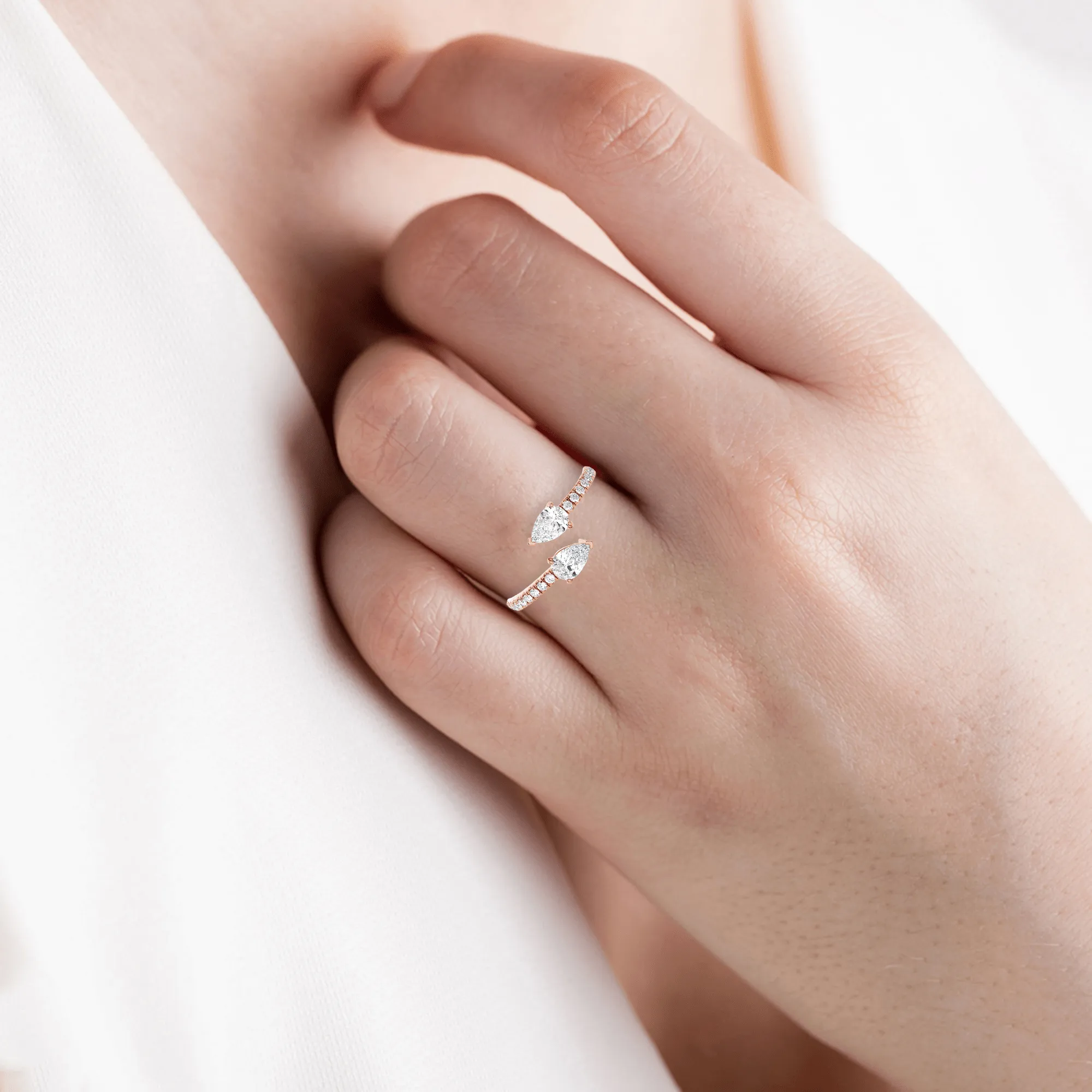 1 1/5 ctw Pear-Shaped Lab Grown Diamond Ring