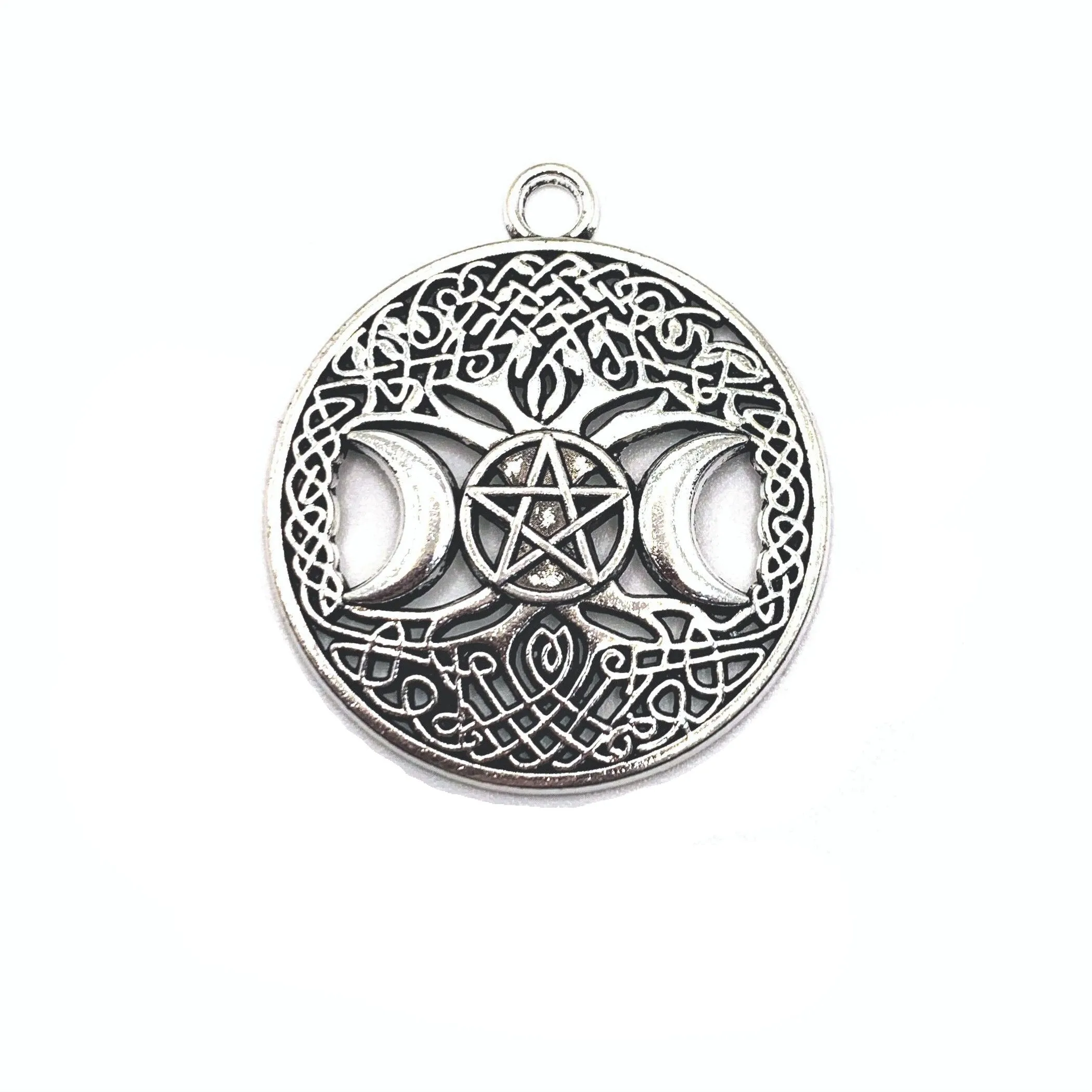 1, 4, 20 or 50 Pieces: Large Silver Wiccan Goddess Charms
