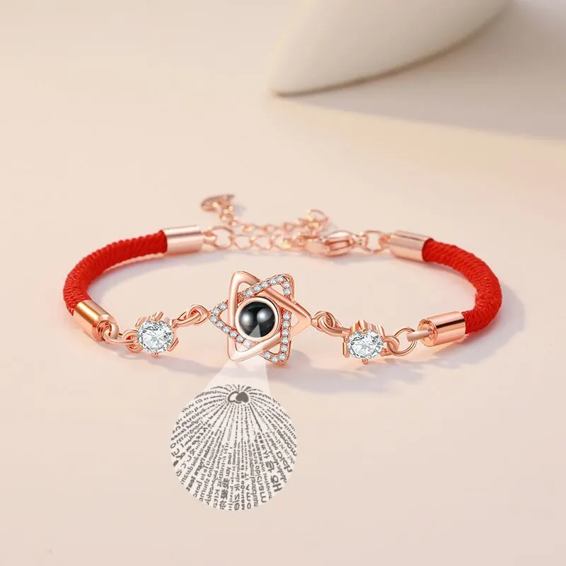 100 Languages I love you Projection Rope Braided Bracelet(1pc)