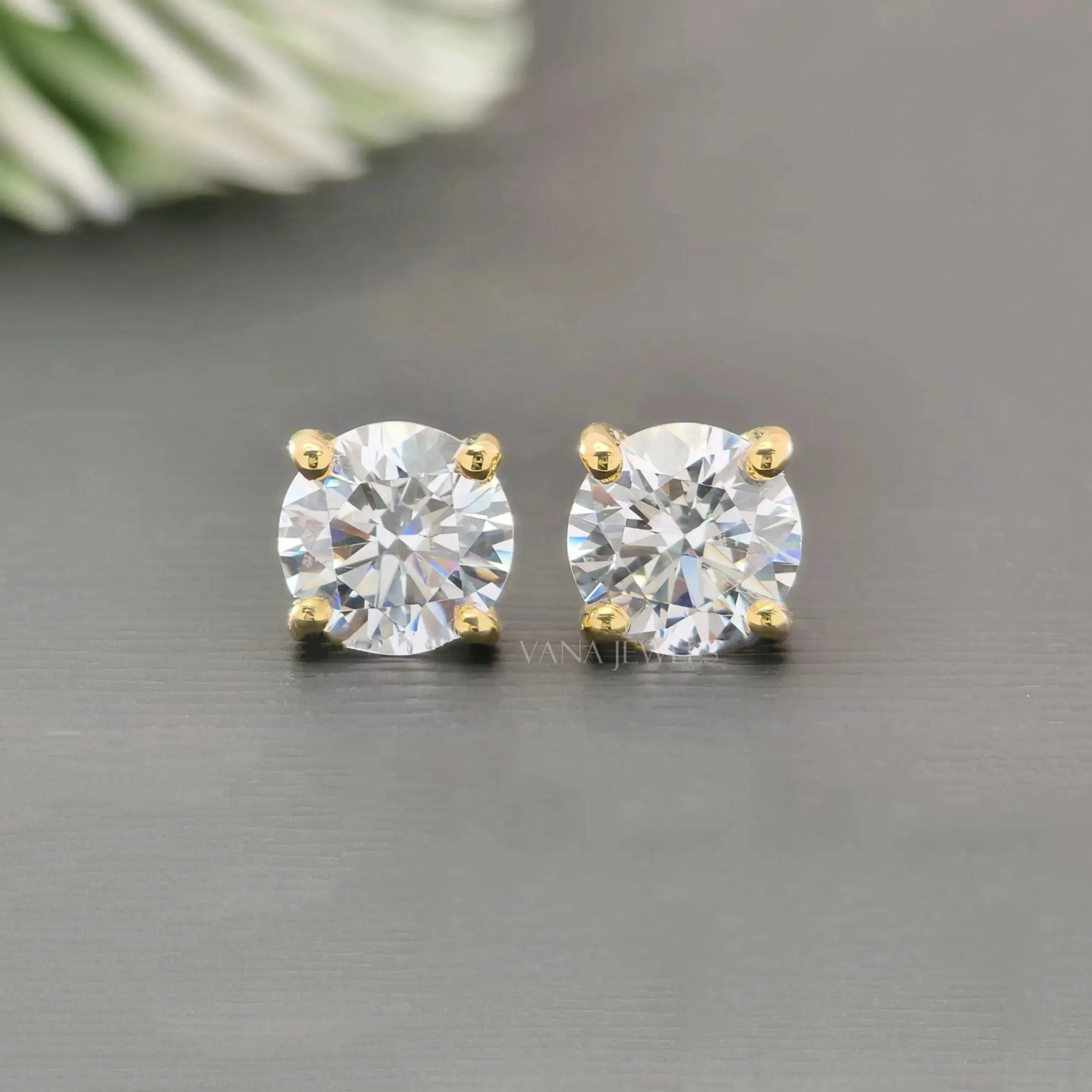 1.00 TCW Round Moissanite Wedding Earrings, Screw Back Earrings