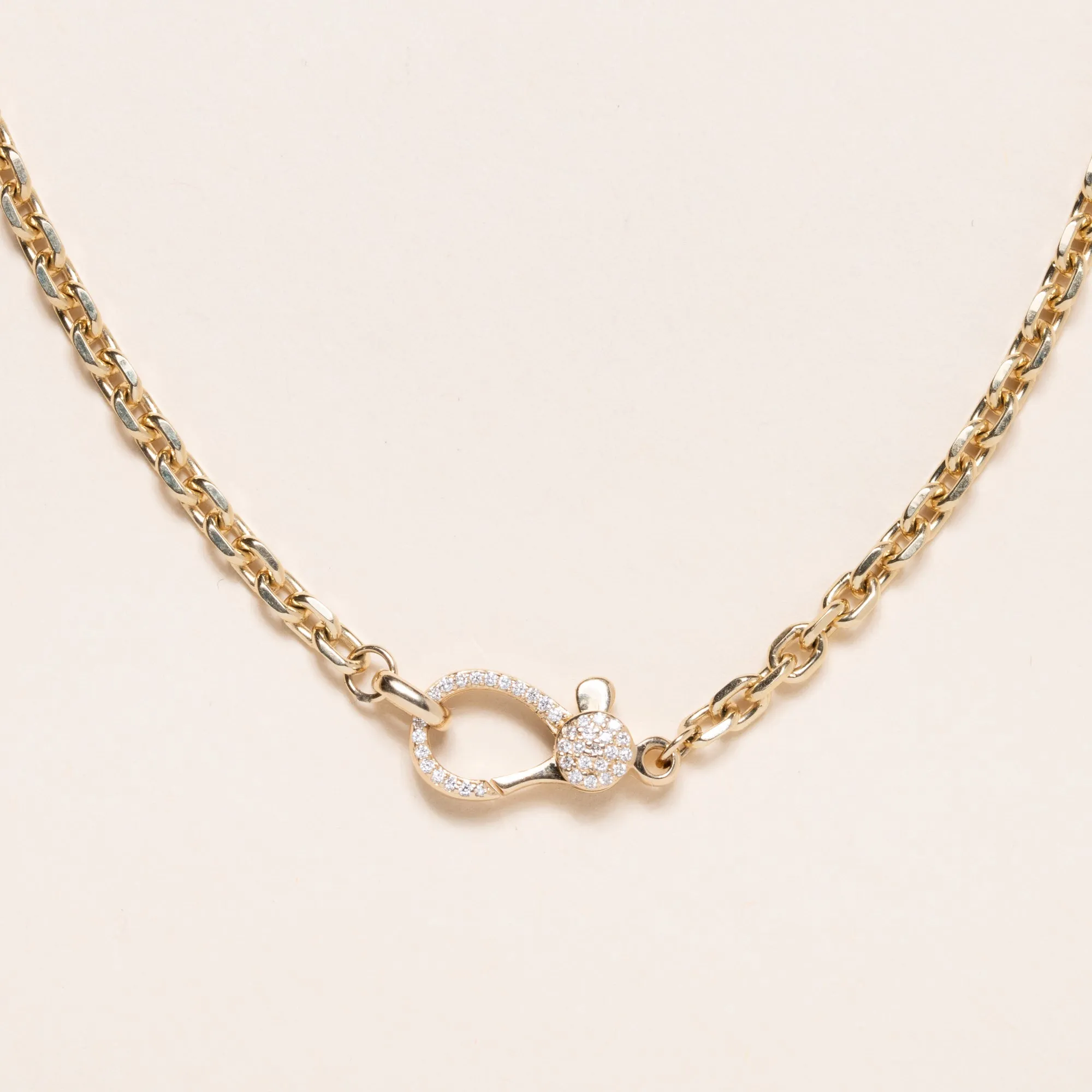 14k Gold Necklace w/diamond clasp 18