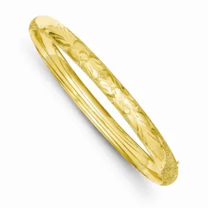 14K Gold Oversized Hinged Bangle with Safety Bar