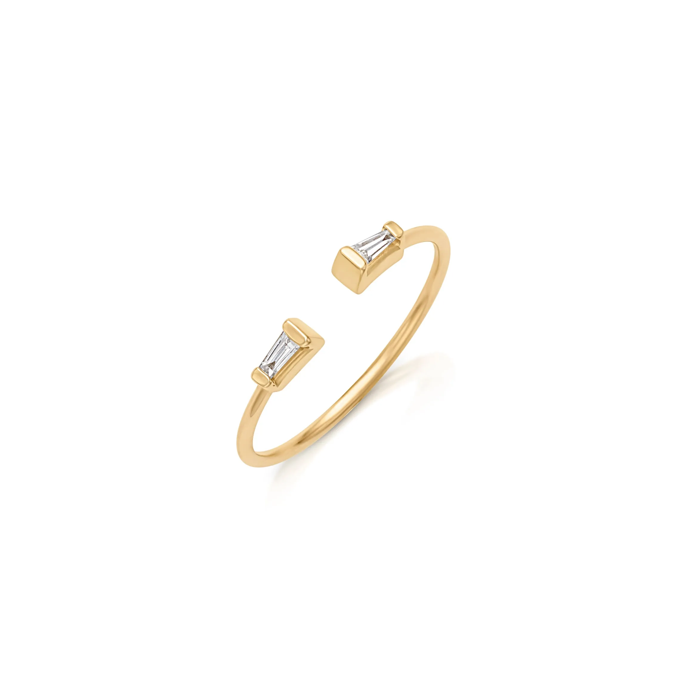 14KY Open Ring with Baguettes