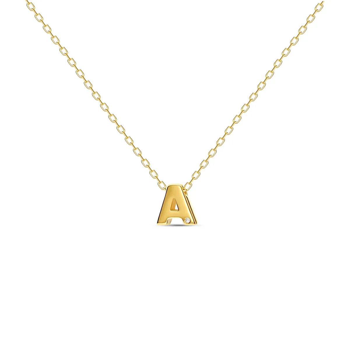 18ct Gold Diamond Fine Letter Necklace - Luxury Gift Box ⭐️⭐️⭐️⭐️⭐️