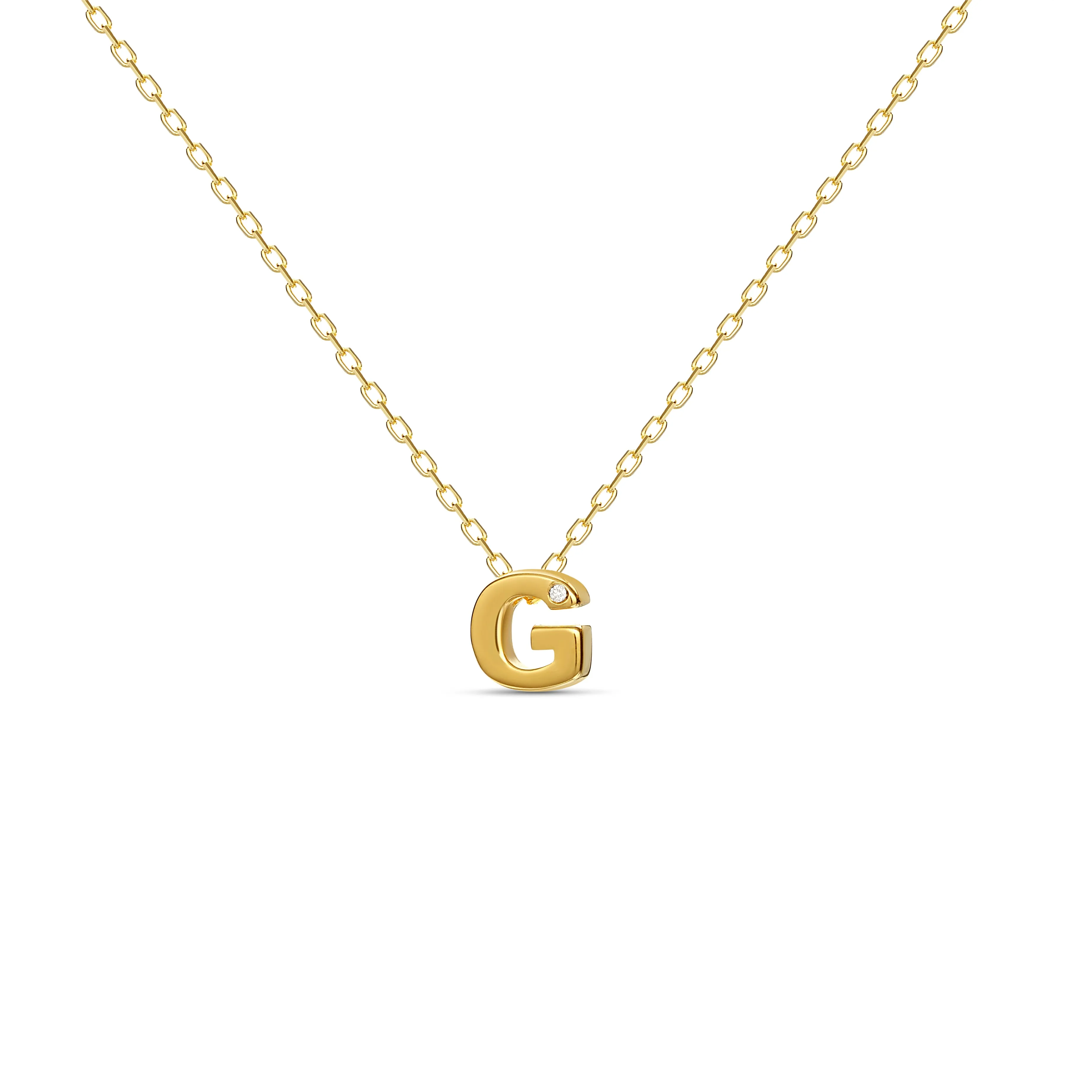 18ct Gold Diamond Fine Letter Necklace - Luxury Gift Box ⭐️⭐️⭐️⭐️⭐️