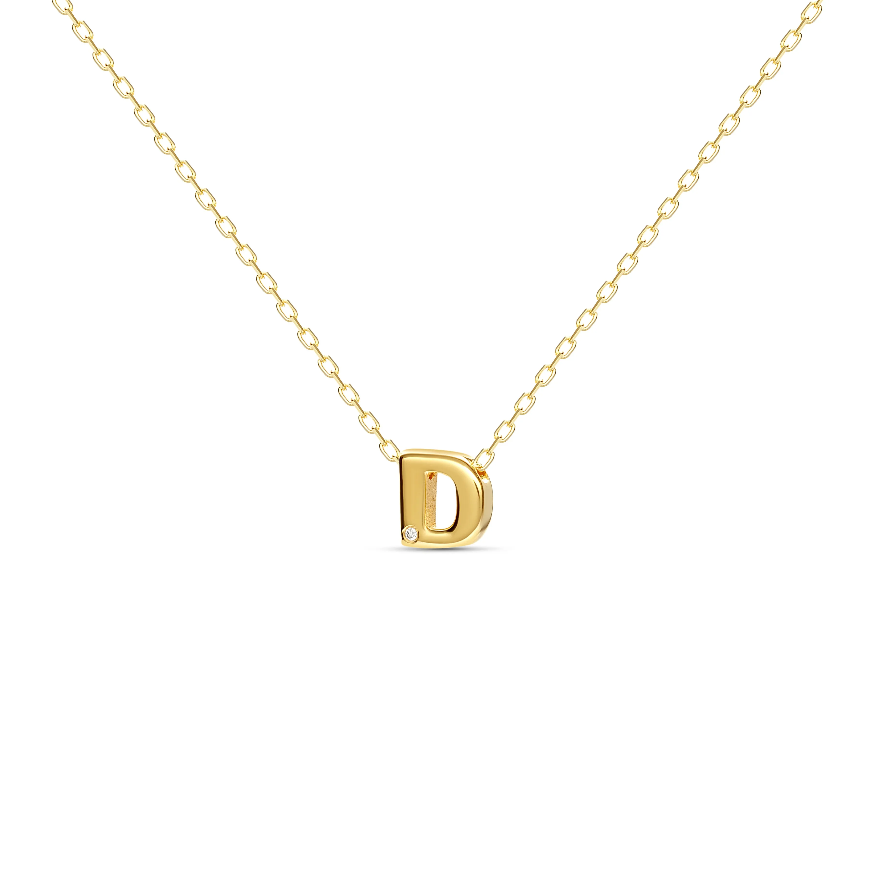18ct Gold Diamond Fine Letter Necklace - Luxury Gift Box ⭐️⭐️⭐️⭐️⭐️