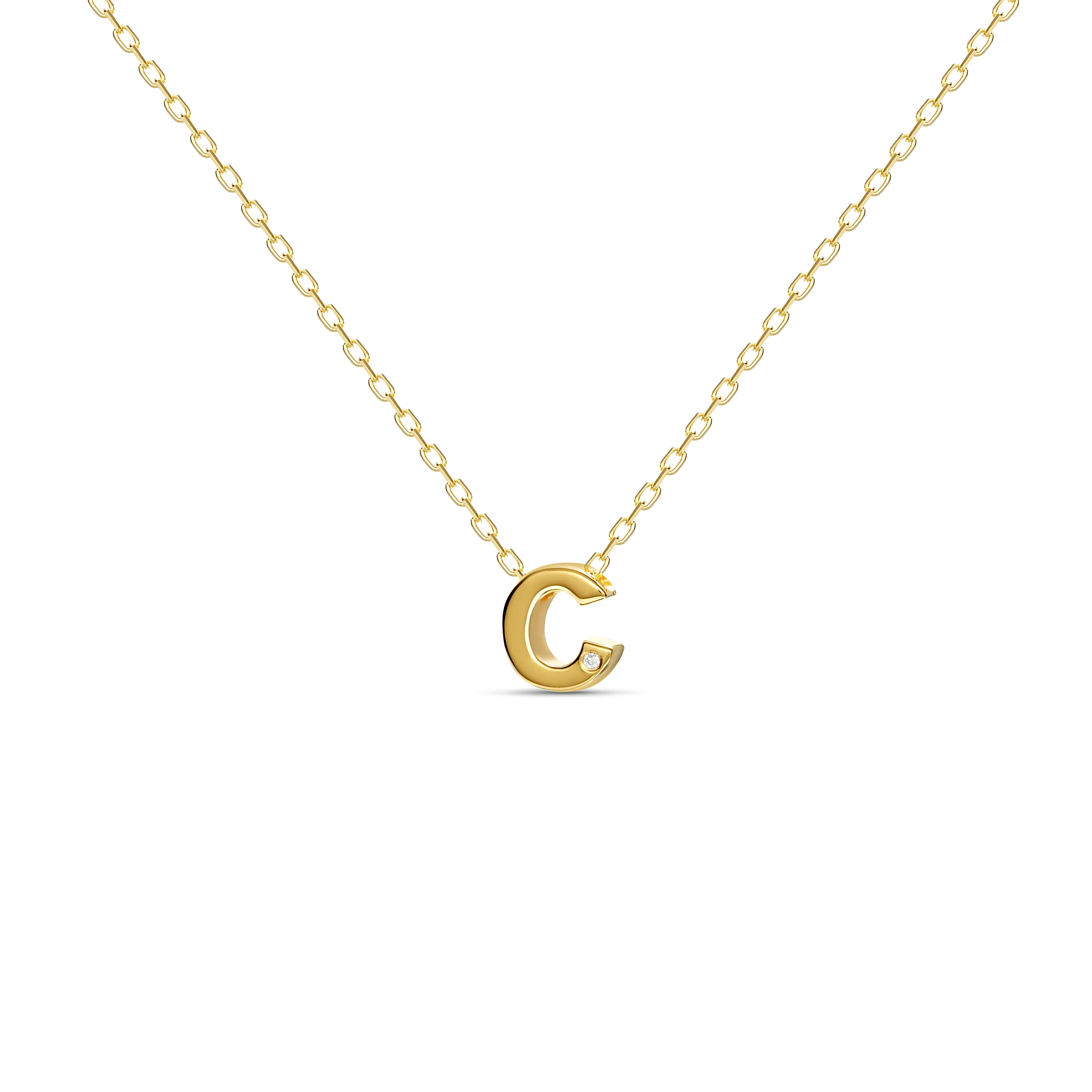 18ct Gold Diamond Fine Letter Necklace - Luxury Gift Box ⭐️⭐️⭐️⭐️⭐️