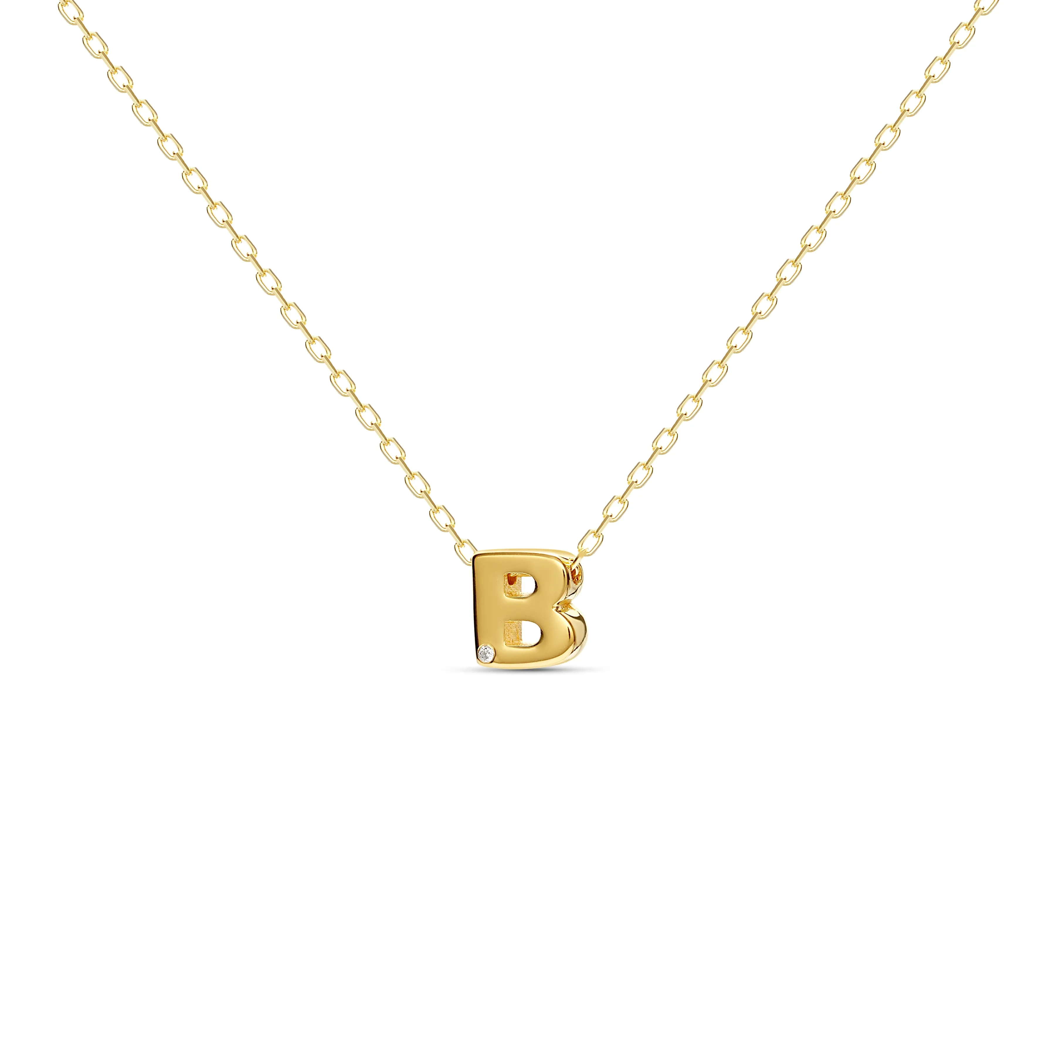 18ct Gold Diamond Fine Letter Necklace - Luxury Gift Box ⭐️⭐️⭐️⭐️⭐️