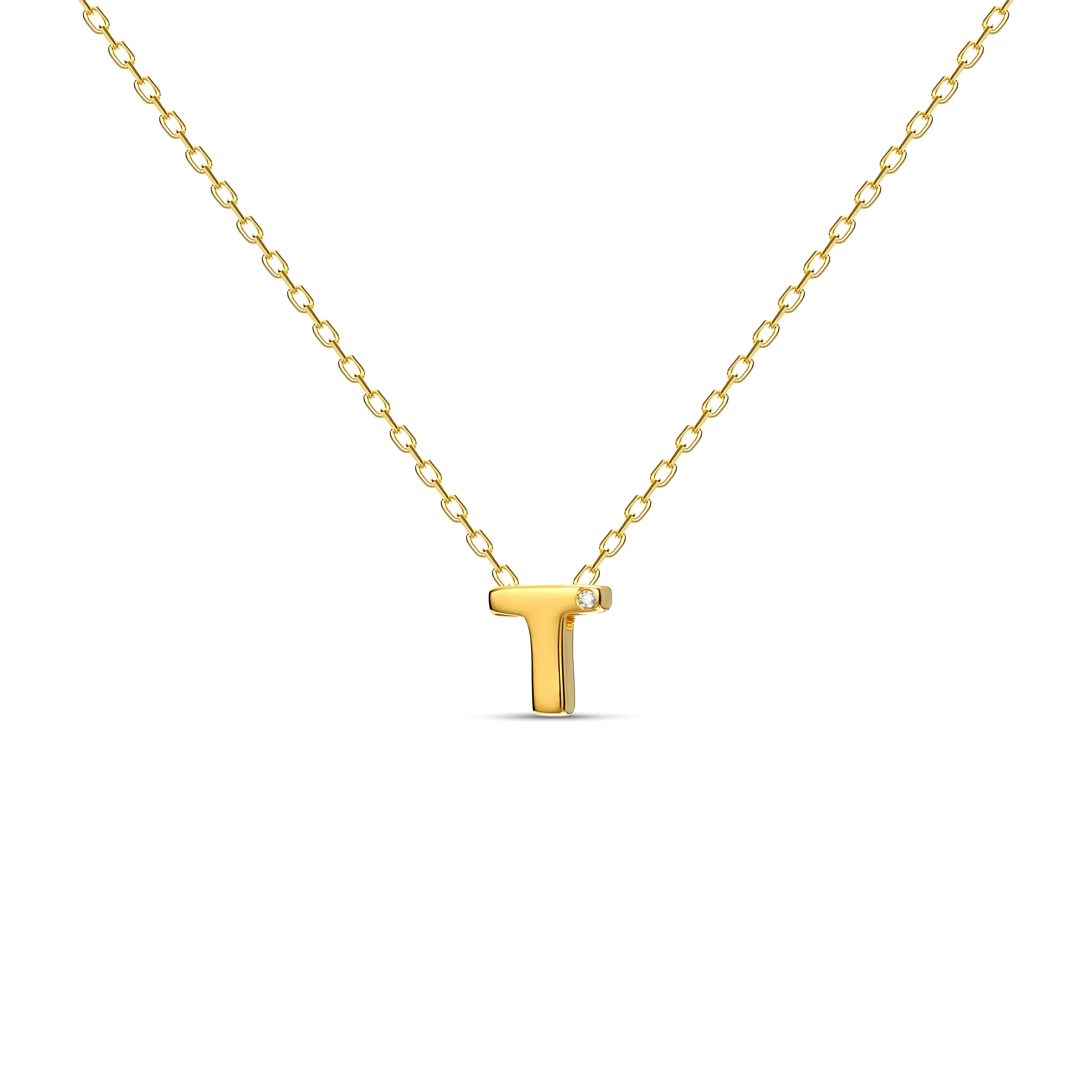18ct Gold Diamond Fine Letter Necklace - Luxury Gift Box ⭐️⭐️⭐️⭐️⭐️