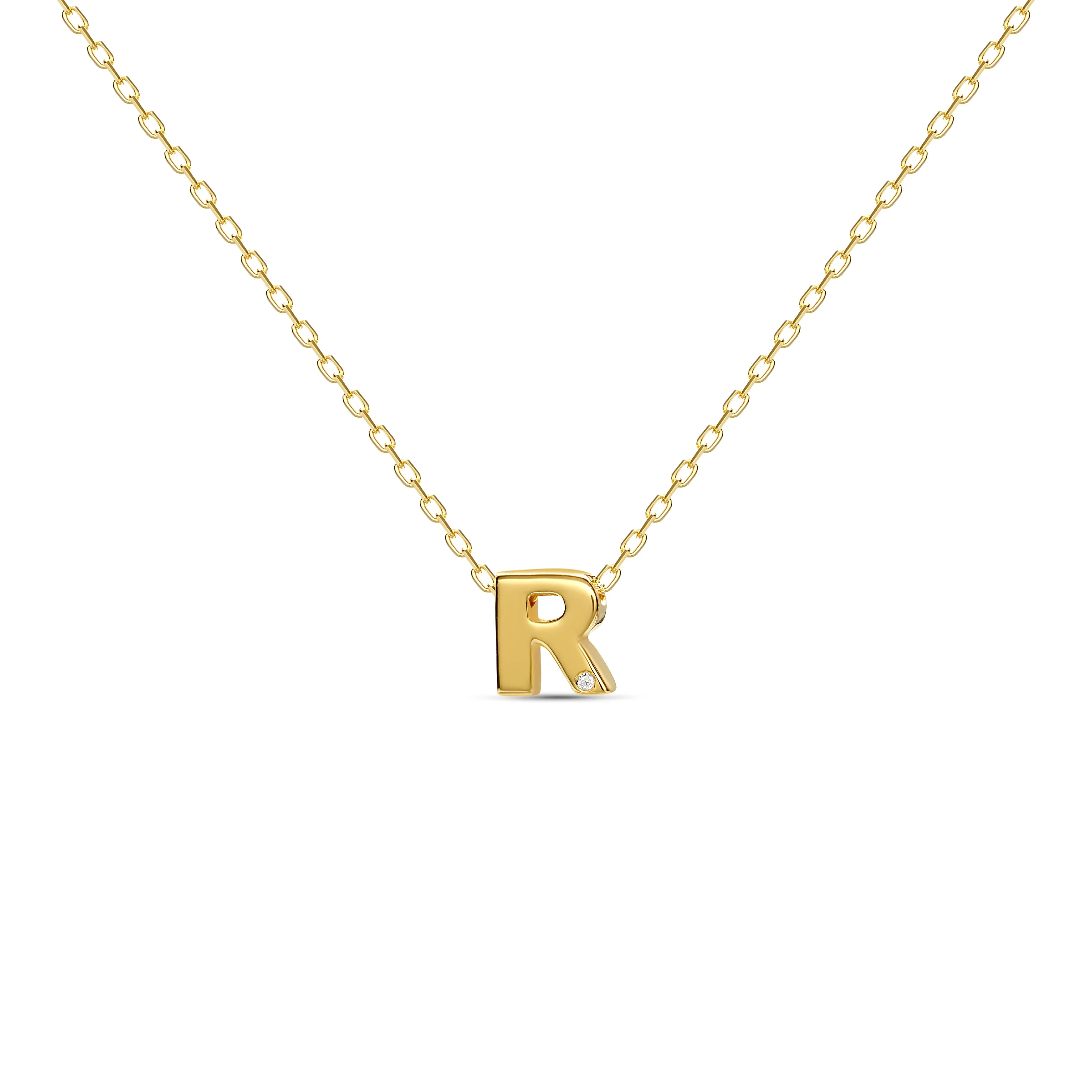 18ct Gold Diamond Fine Letter Necklace - Luxury Gift Box ⭐️⭐️⭐️⭐️⭐️