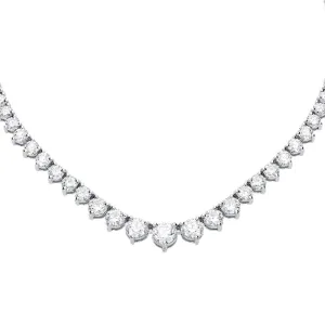 18ct White Gold 7.09ct Diamond Graduated Necklace