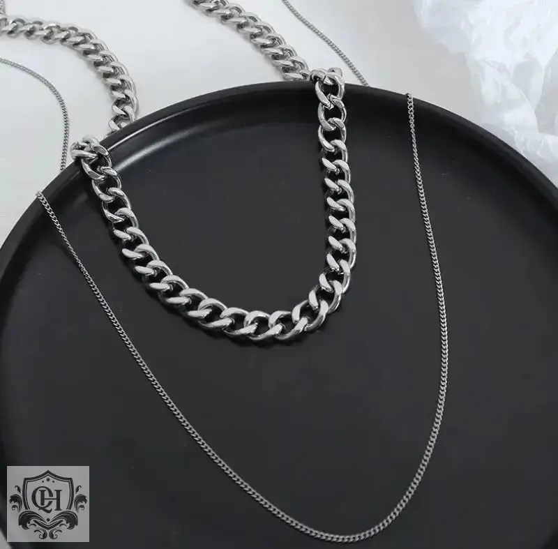 18K Gold Dual Layered Chain Necklace