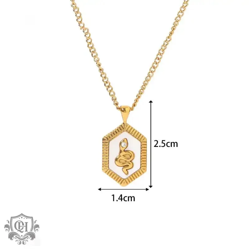 18K Gold Plated Snake Diamond Pendant Necklace