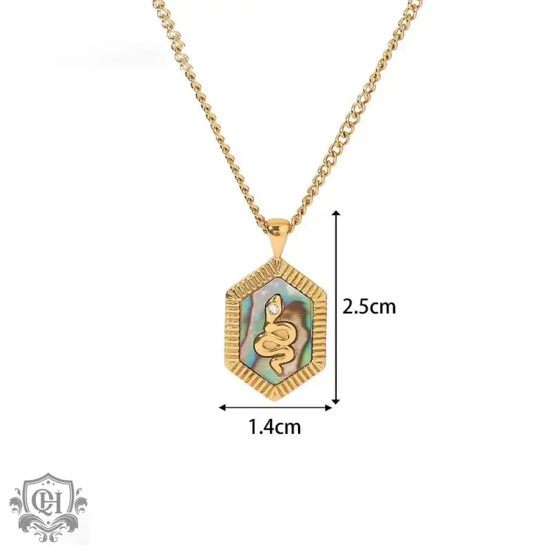 18K Gold Plated Snake Diamond Pendant Necklace