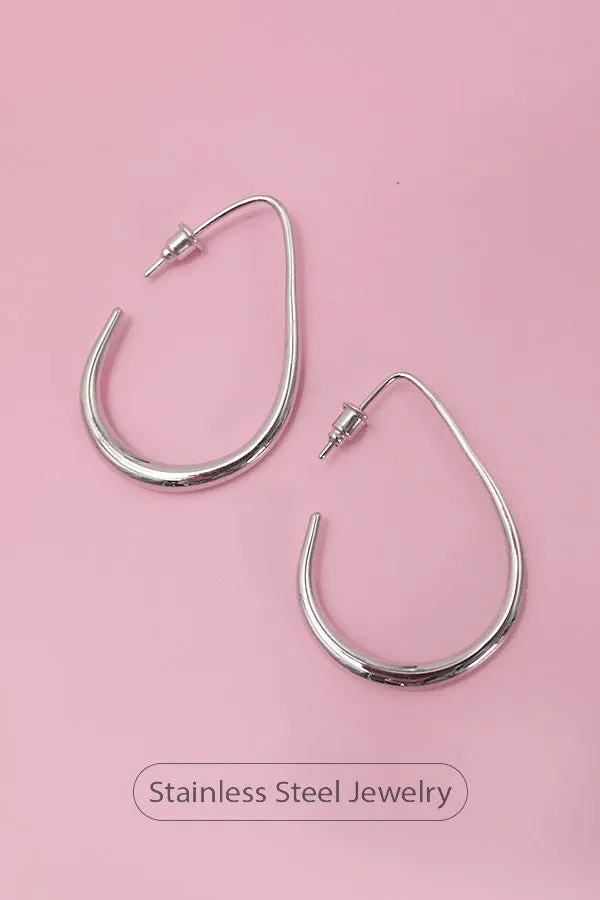 18K STAINLESS STEEL WATERPROOF TARNISH FREE HOOPS | 40E311