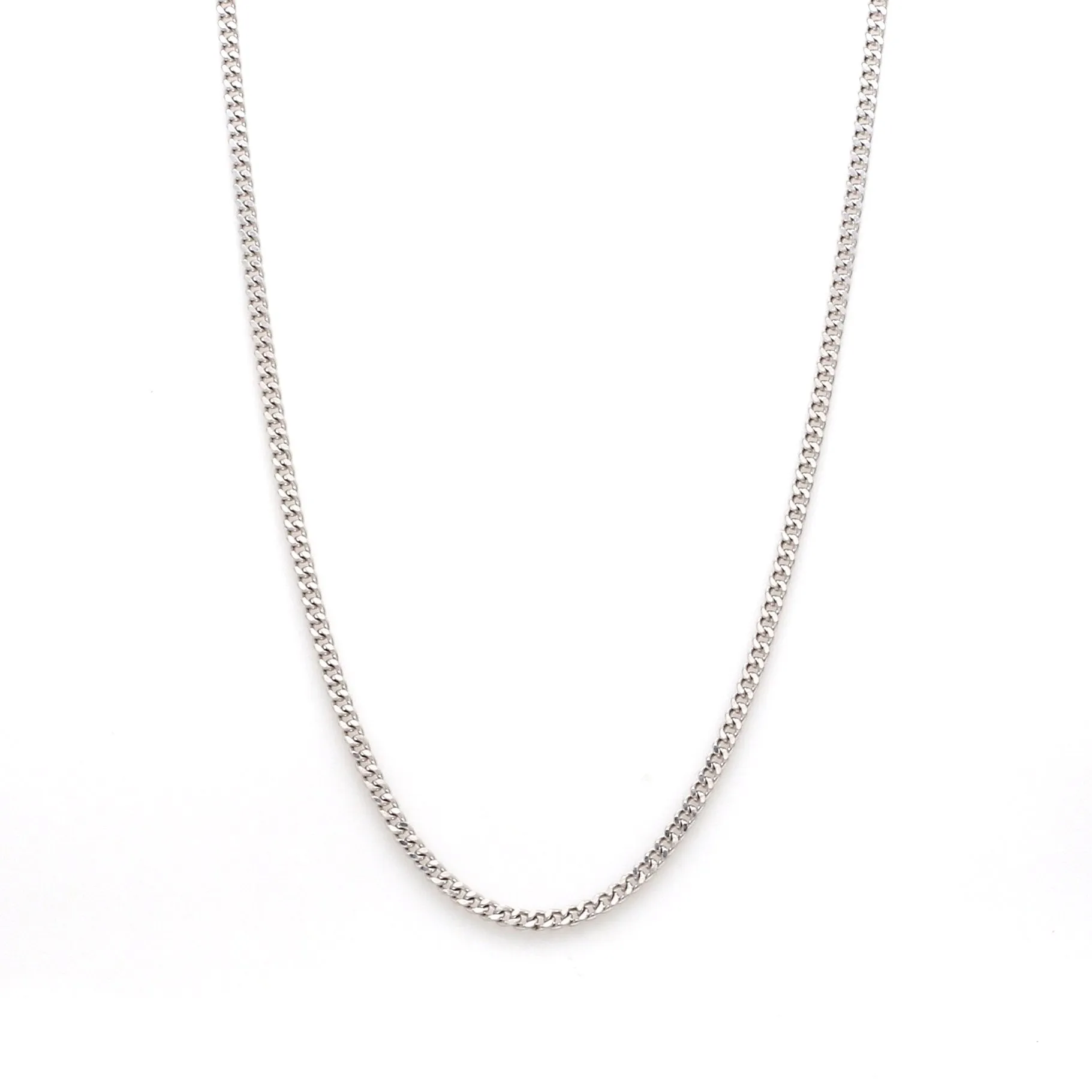 1.8mm Platinum Curb Chain Uni-sex JL PT CH 982