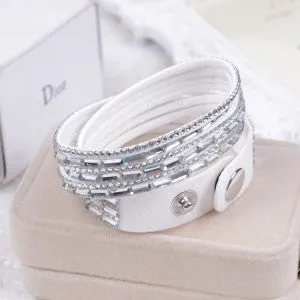 2016New Selling Fashion 12 Layer Leather Bracelet multicolor Charm Bracelets Bangles For Women Buttons Adjust Size Free Shipping