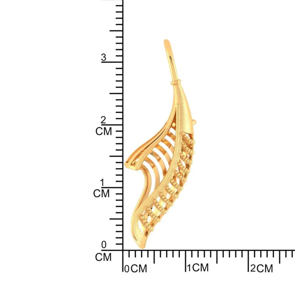 22k Gold Earrings With A Twisted Conical Shape