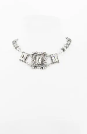 3 Sq Pendants Silver Necklace