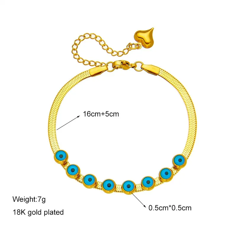 316L Stainless Steel Blue Eye Pattern Bracelet for Women