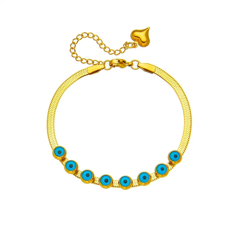 316L Stainless Steel Blue Eye Pattern Bracelet for Women