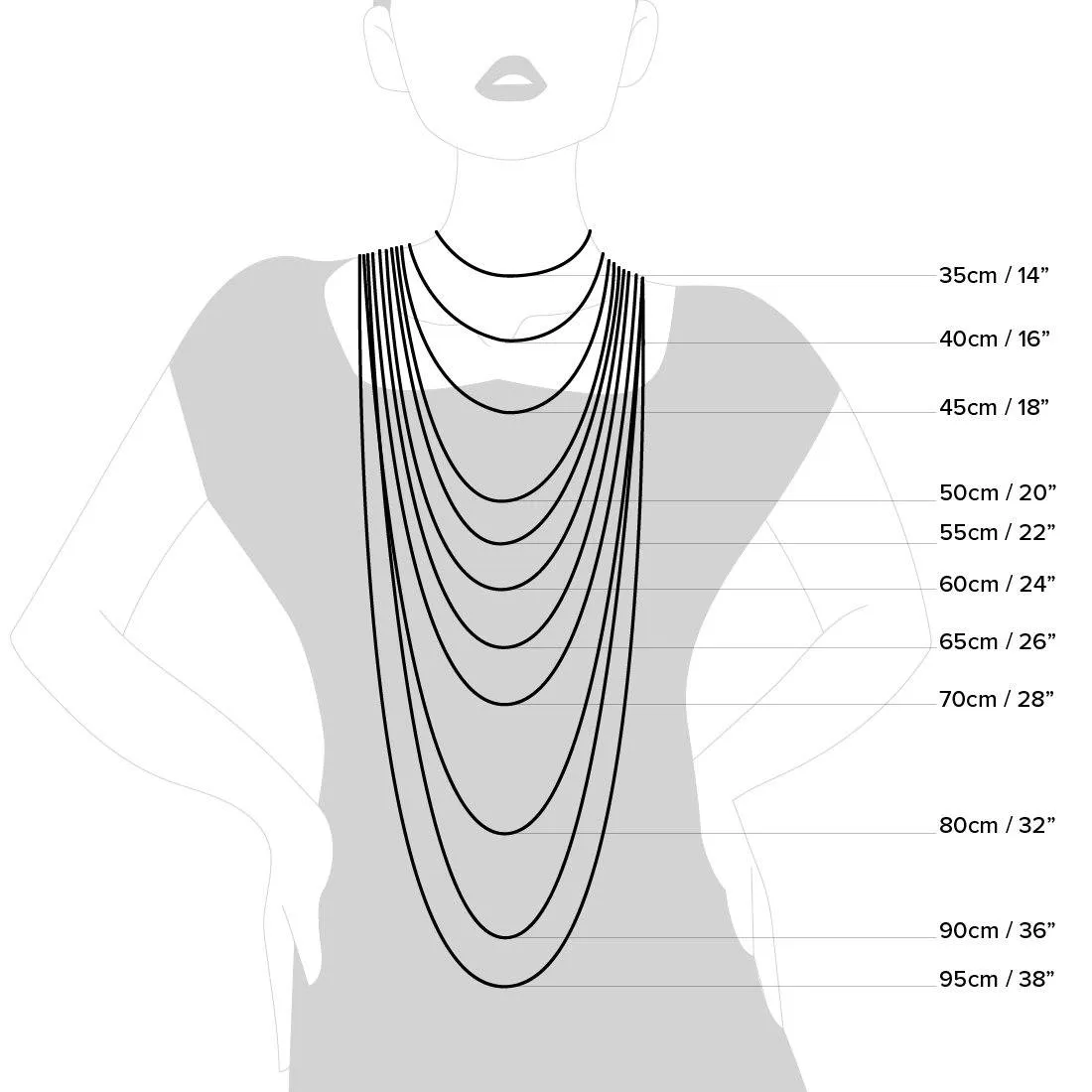 45cm Sterling Silver White Cubic Zirconia Pendant Necklace