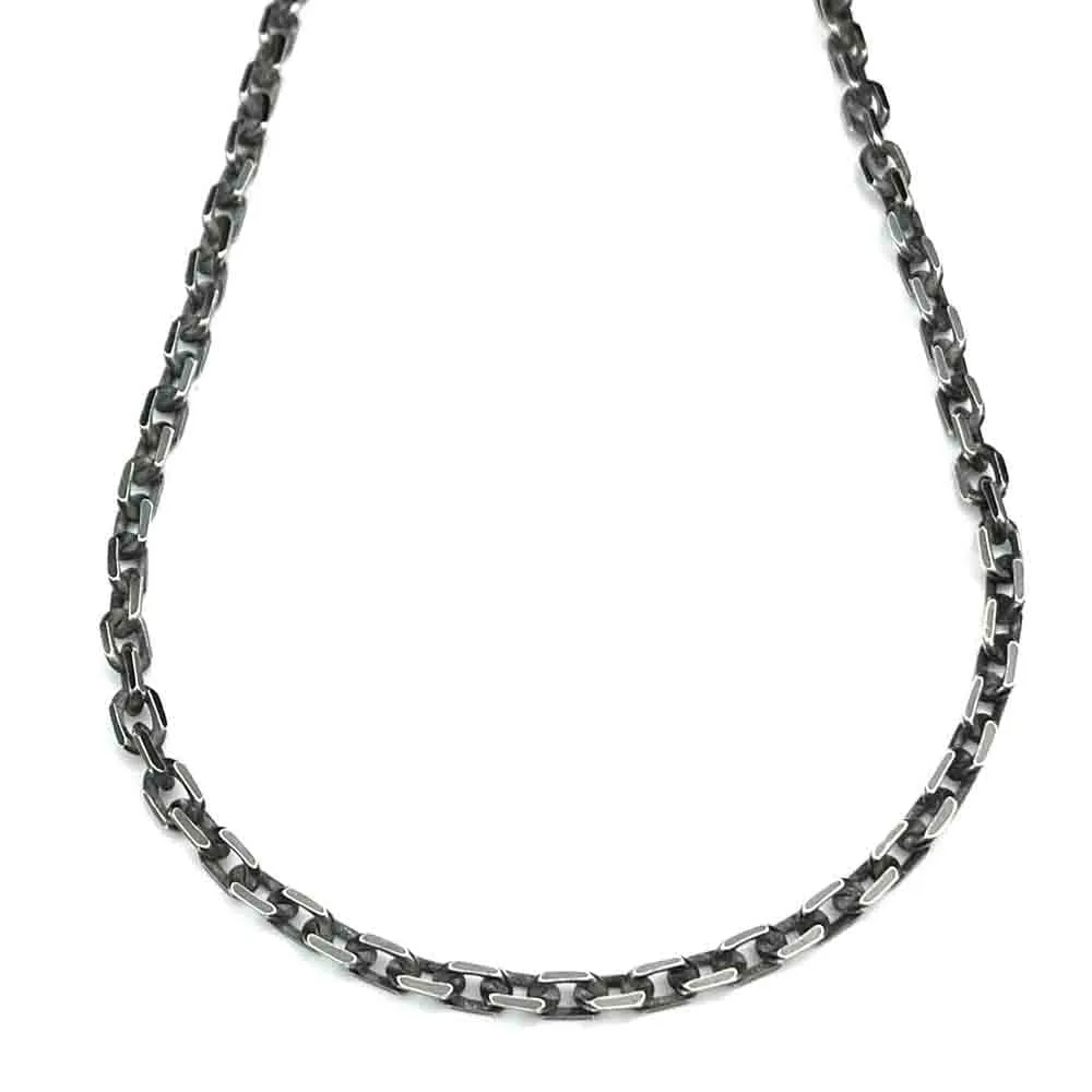 5.0 mm Sterling Silver Antiqued Tortuga Anchor Chain -  LUXURY WEIGHT | #C7558
