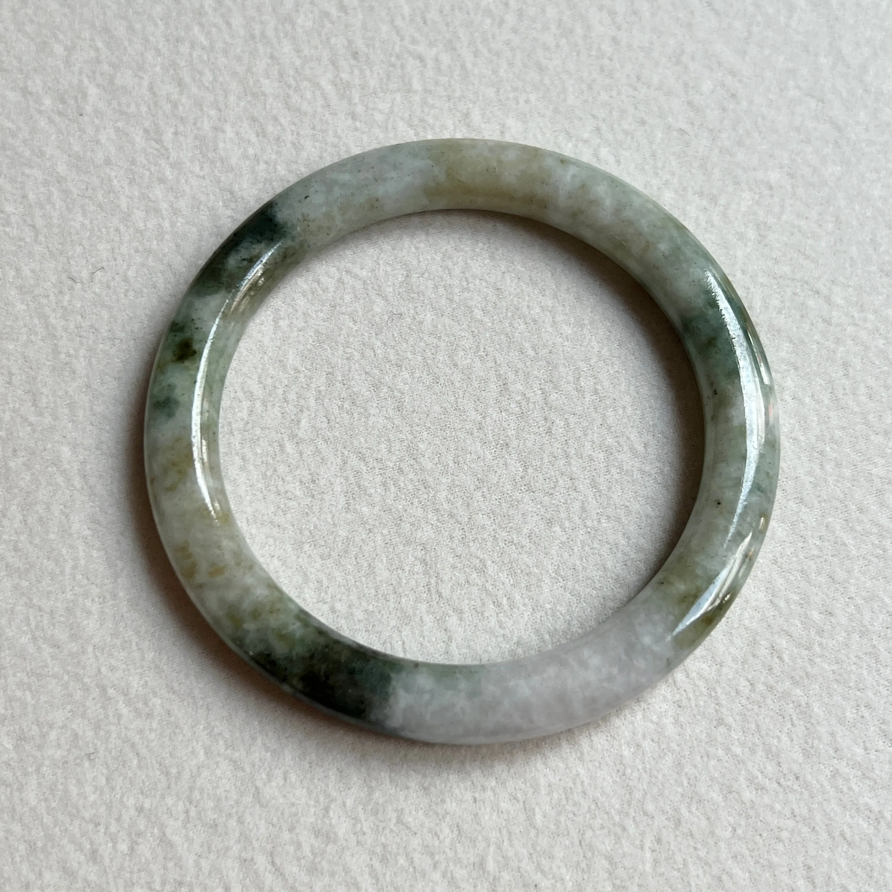 52.6mm A-Grade Natural Bluish Green Modern Round Bangle No. 152030