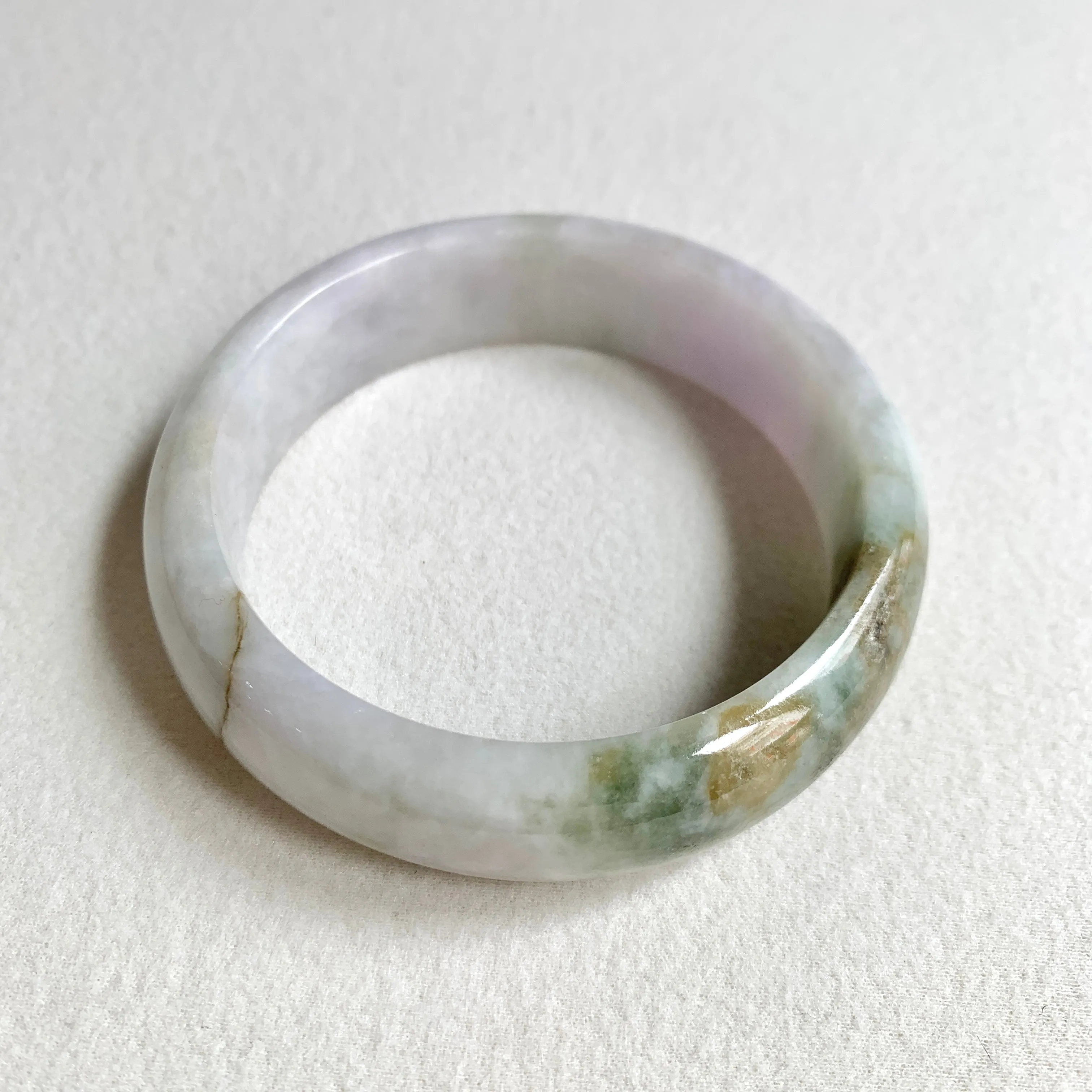 58.6mm A-Grade Natural Lavender Green Modern Round Bangle No. 600163