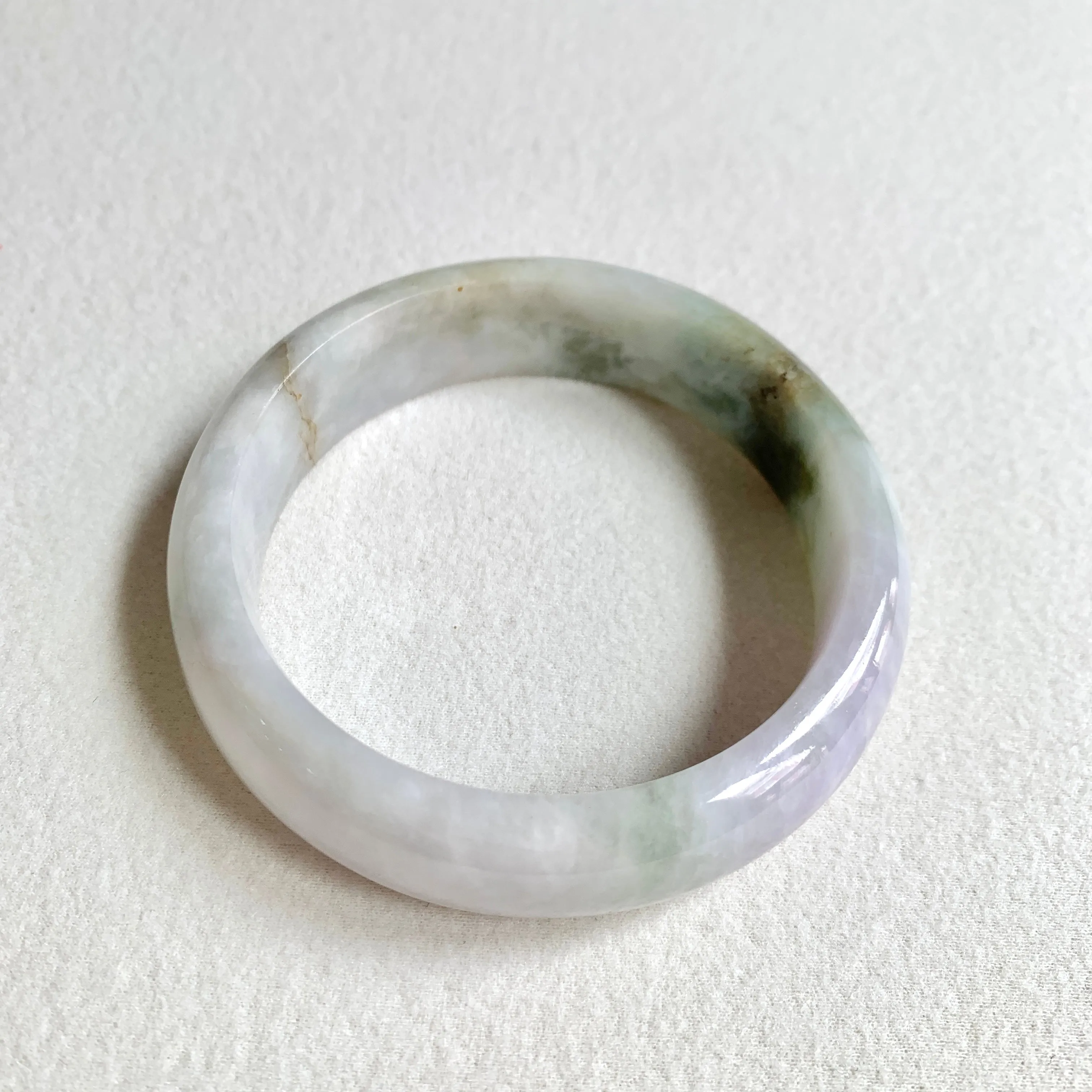58.6mm A-Grade Natural Lavender Green Modern Round Bangle No. 600163
