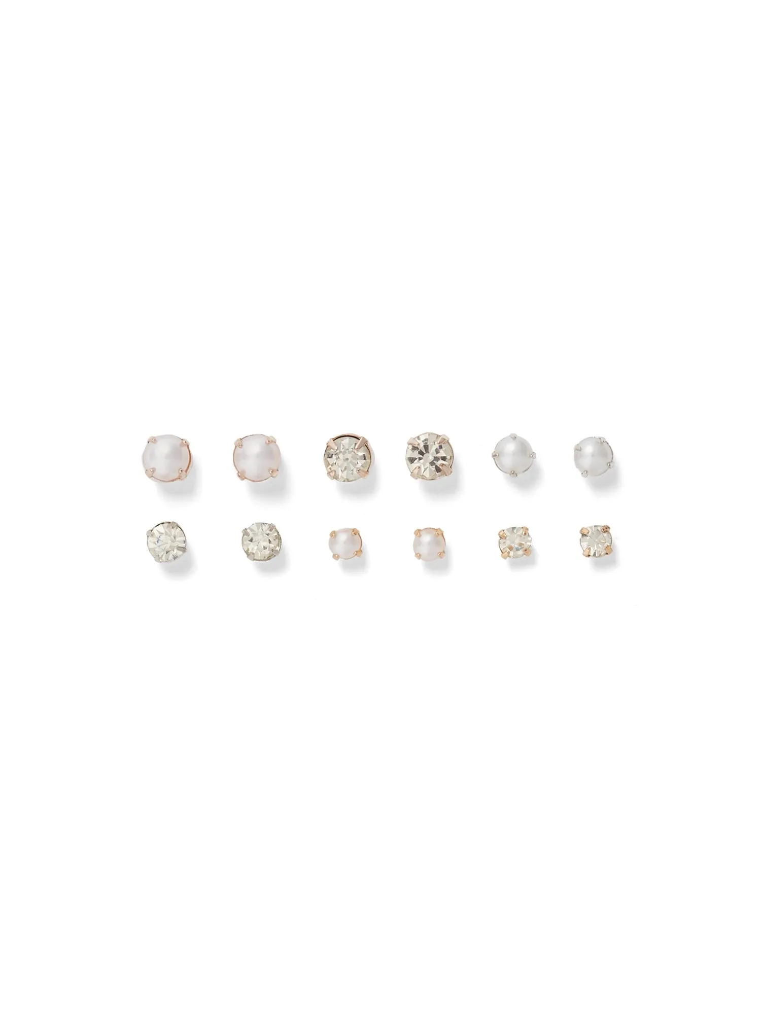 6-Piece Faux Stone & Faux Pearl Earring Set