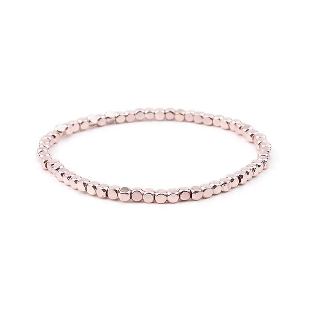 8Seasons Fashion Multicolor Crystal Strand Bracelets For Women Wedding Party Gold Color Acrylic Copper Beads Bangles Jewelry