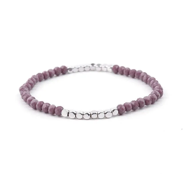 8Seasons Fashion Multicolor Crystal Strand Bracelets For Women Wedding Party Gold Color Acrylic Copper Beads Bangles Jewelry