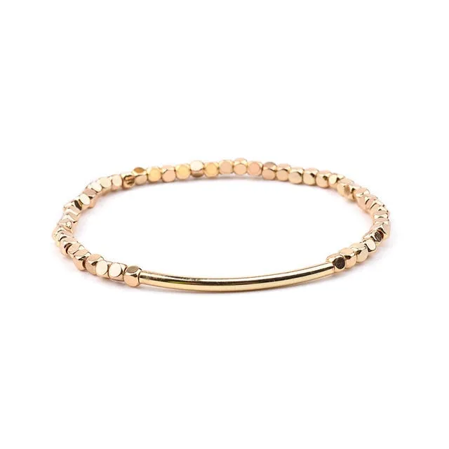 8Seasons Fashion Multicolor Crystal Strand Bracelets For Women Wedding Party Gold Color Acrylic Copper Beads Bangles Jewelry