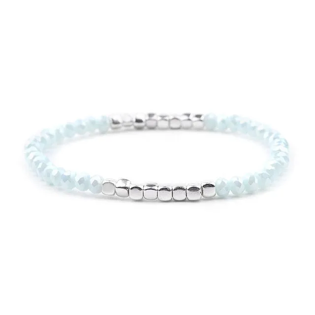 8Seasons Fashion Multicolor Crystal Strand Bracelets For Women Wedding Party Gold Color Acrylic Copper Beads Bangles Jewelry