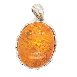 925 Silver & Orange Pendant 7.4g Preowned