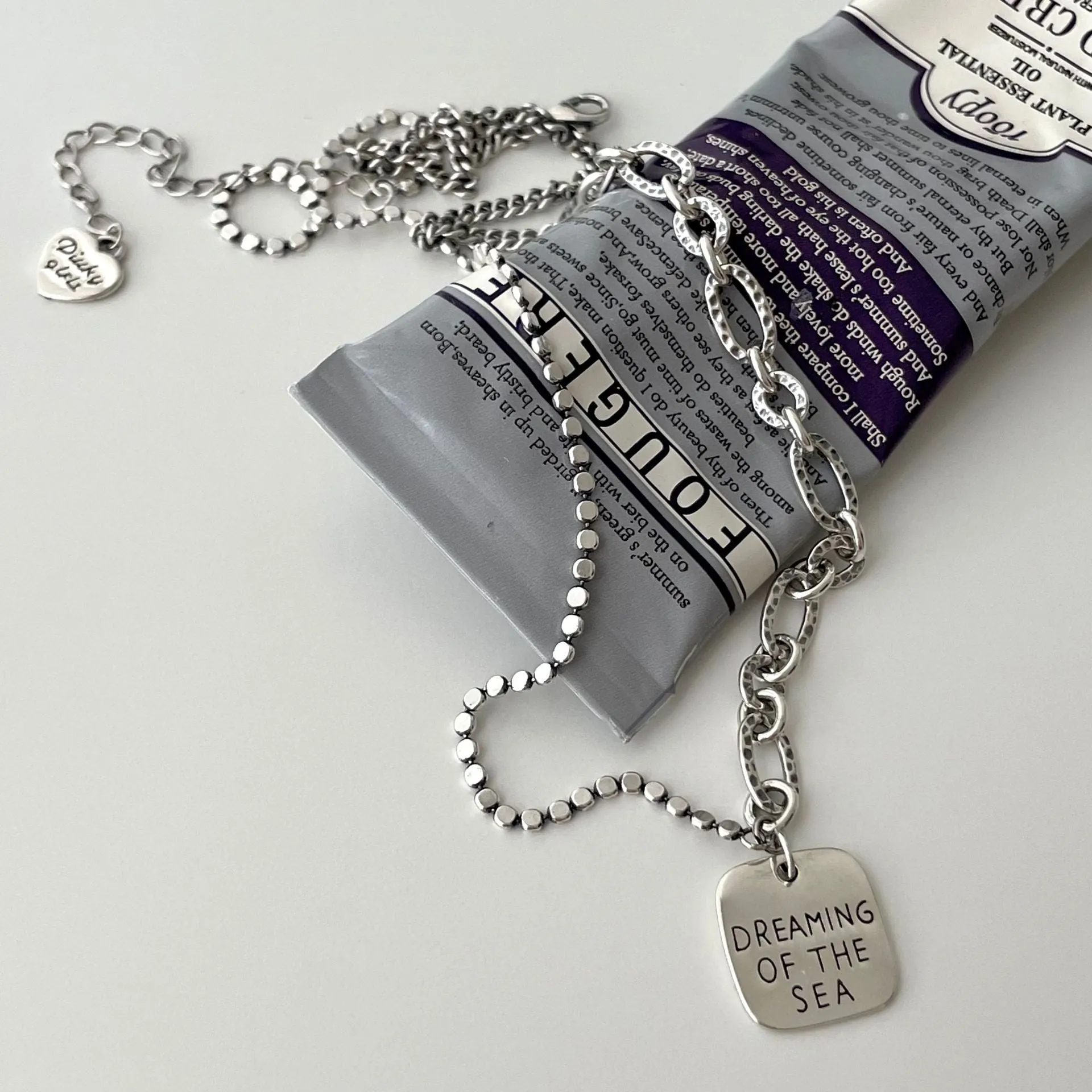 925 Sterling Silver Casual Letter Silver Necklaces