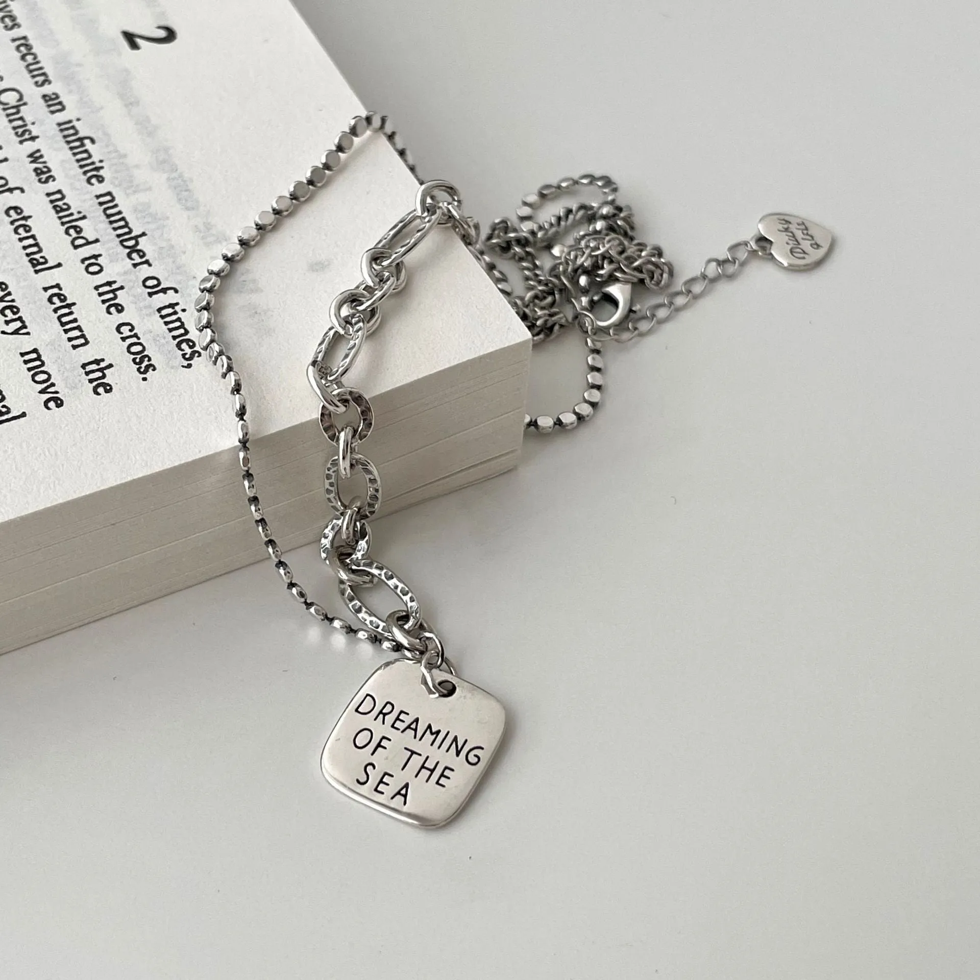 925 Sterling Silver Casual Letter Silver Necklaces
