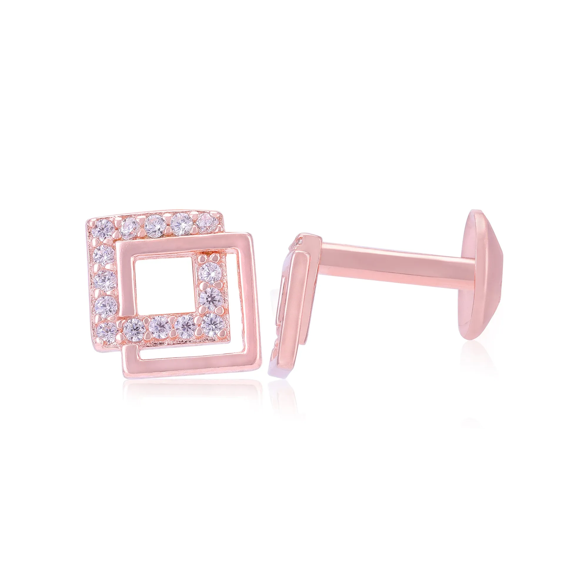 925 Sterling Silver Timeless Square Duo Earrings For Women