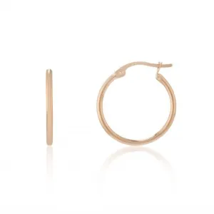 9ct Rose Gold 15mm Hoop Earrings