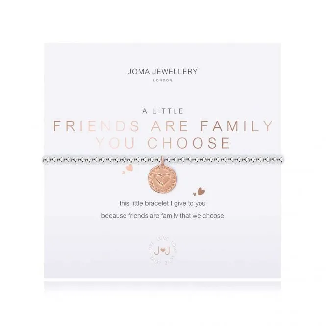A Little Friends Are The Family You Choose Silver 17.5cm Stretch Bracelet 3797