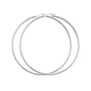 Acotis Silver Hoop Earrings Plain G5284