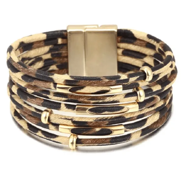 Animal Print Leather Bracelets - Multiple styles