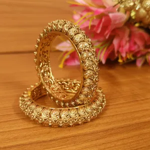ANTIQUE GOLD PLATED PAISLEY OPENABLE BANGLES