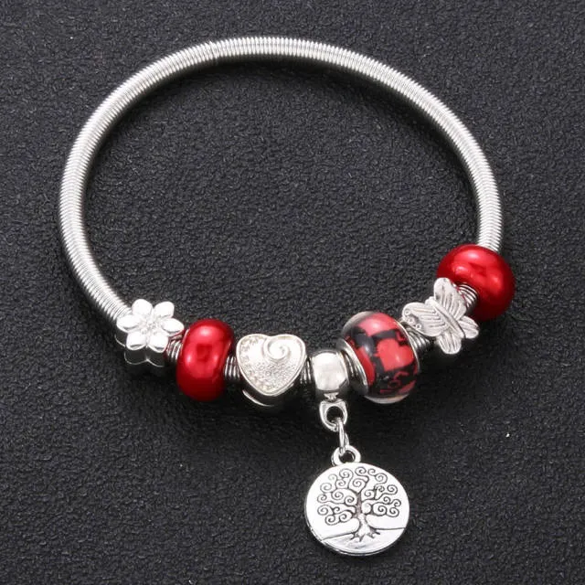 Antique Original Heart-Shaped buena suehe Charm Bracelets For Women Glass Beads Brand Bracelet & Bangle DIY Jewelry Gifts