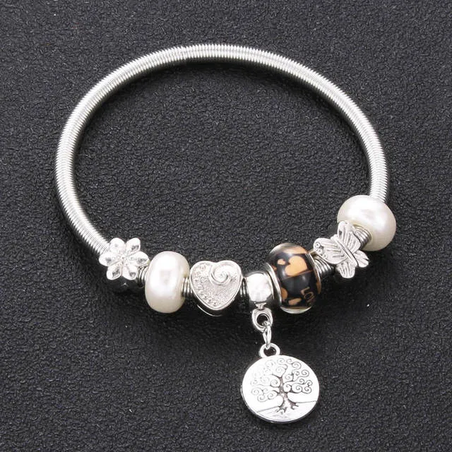 Antique Original Heart-Shaped buena suehe Charm Bracelets For Women Glass Beads Brand Bracelet & Bangle DIY Jewelry Gifts