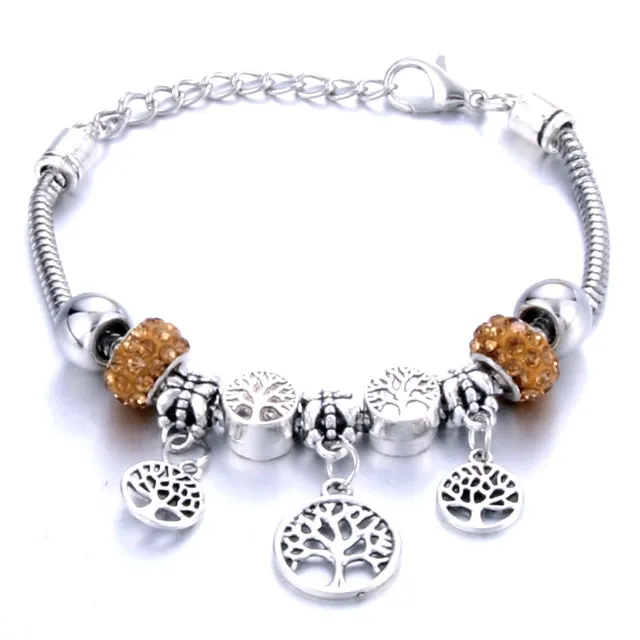 Antique Original Heart-Shaped buena suehe Charm Bracelets For Women Glass Beads Brand Bracelet & Bangle DIY Jewelry Gifts