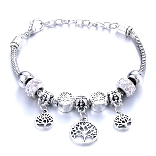 Antique Original Heart-Shaped buena suehe Charm Bracelets For Women Glass Beads Brand Bracelet & Bangle DIY Jewelry Gifts